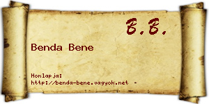 Benda Bene névjegykártya